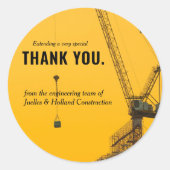 サンセットクレーン |建築をテーマミニマル ラウンドシール (正面)