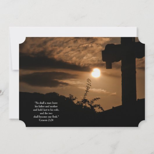 サンセットクロスカトリック結婚式招待状 招待状 (裏面)