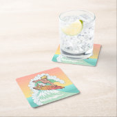 サンセットクールサーファー スクエアペーパーコースター (インサイチュ)