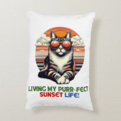 サンセットクール猫 アクセントクッション (裏面(縦))