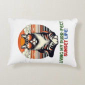 サンセットクール猫 アクセントクッション (裏面)