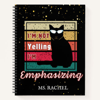 サンセットグおもしろいリッド猫好き先生 ノートブック