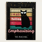 サンセットグおもしろいリッド猫好き先生 プランナー手帳 (正面)