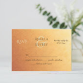 サンセットグラデーショングラディエント(小さい葉のパターンRSVP) 出欠カード (スタンド正面)