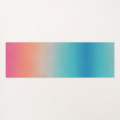 サンセットグラデーションターコイズからピンク ヨガマット (裏面(横))