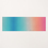 サンセットグラデーションターコイズからピンク ヨガマット (正面(横))