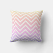 サンセットグラデーションハートオンシェブロンストライプ装飾用クッション クッション (裏面)