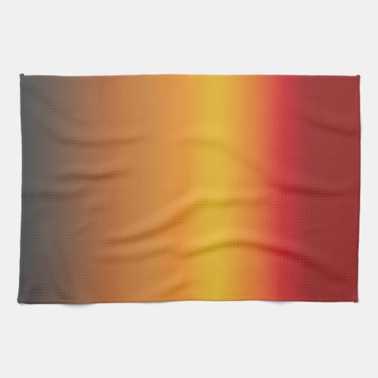 サンセットグラデーショ鮮やかン赤オレンジ黄グラデーション色 キッチンタオル (横)