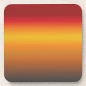 サンセットグラデーショ鮮やかン赤オレンジ黄グラデーション色 コースター (正面)