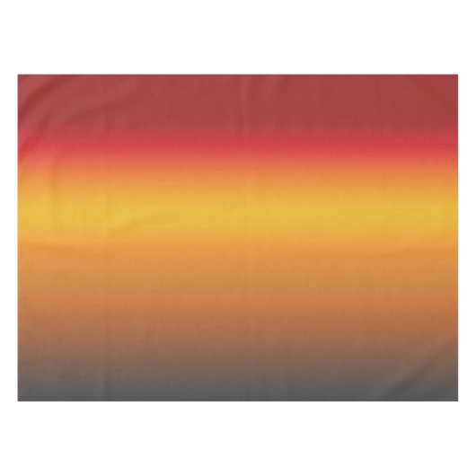 サンセットグラデーショ鮮やかン赤オレンジ黄グラデーション色 テーブルクロス (正面(横))