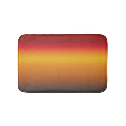 サンセットグラデーショ鮮やかン赤オレンジ黄グラデーション色 バスマット (正面)