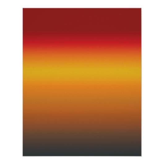 サンセットグラデーショ鮮やかン赤オレンジ黄グラデーション色 ポスター (正面)