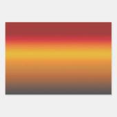 サンセットグラデーショ鮮やかン赤オレンジ黄グラデーション色 ラッピングペーパーシート (正面2)