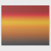 サンセットグラデーショ鮮やかン赤オレンジ黄グラデーション色 ラッピングペーパー (フラット)