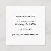 サンセットグローカリフォルニアガーデンフォトトラベルツーリズム スクエア名刺 (裏面)