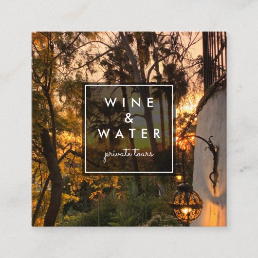 サンセットグローカリフォルニアガーデンフォトトラベルツーリズム スクエア名刺 (正面)