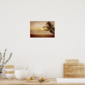 サンセットココナッツパームオンビーチ ポスター (キッチン)