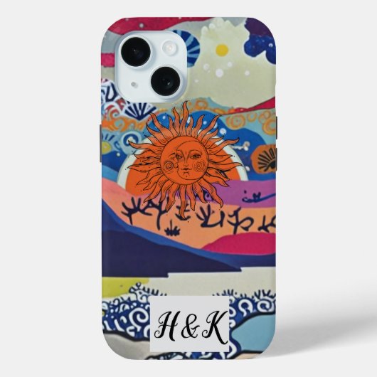 サンセットコラージュの電話ケカラフルース – および芸術的 Case-Mate iPhoneケース (裏面)
