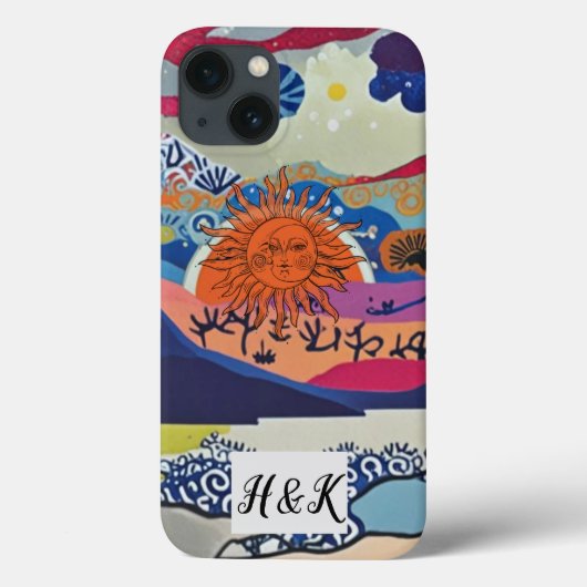 サンセットコラージュフォンケース - カラフルで芸術的 Case-Mate iPhoneケース (裏面)