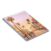 サンセットコースタルタウン | パームツリーコースタルウォーター色 ノートブック (右側)
