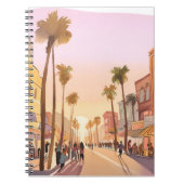 サンセットコースタルタウン | パームツリーコースタルウォーター色 ノートブック (正面)