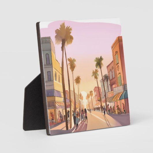 サンセットコースタルタウン | パームツリーコースタルウォーター色 フォトプラーク (正面)