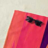 サンセットコースタルパームツパーソナライズされたリーズ ビーチタオル (インサイチュ)