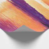 サンセットコースタルビーチオレンジパープルデコパージュ ラッピングペーパー (角)