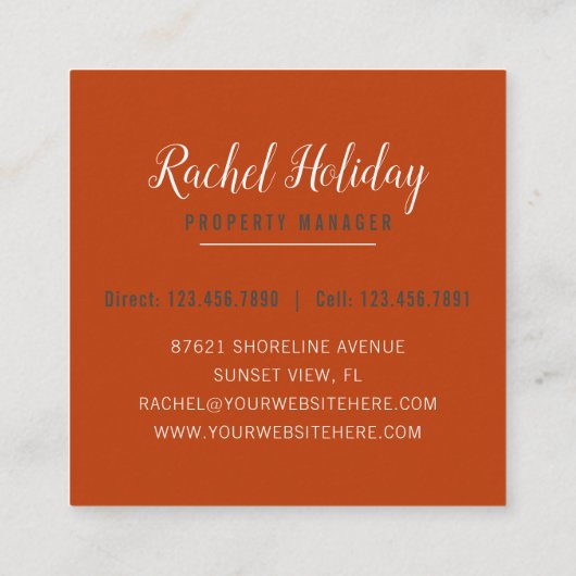 サンセットコースタルビーチリゾート スクエア名刺 (裏面)