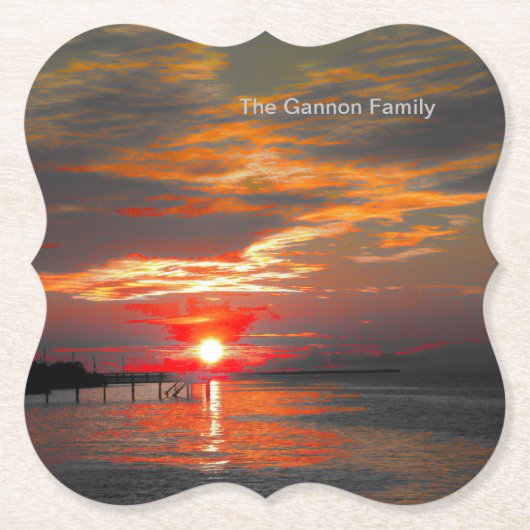 サンセットコースターの編カラフル集 ペーパーコースター (正面)