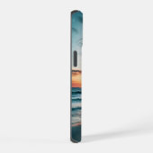 サンセットコーストの電話ケースと女神シルエット iPhone 15ケース (右側面)