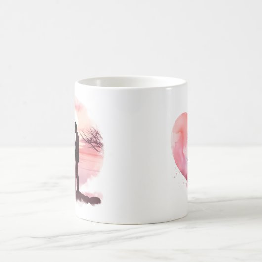 サンセットコーヒーマグでロマンチックなカップル コーヒーマグカップ (中央)