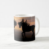 サンセットコーヒーマグで黒馬を飼育 コーヒーマグカップ (正面右)