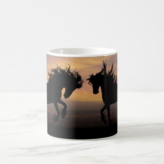 サンセットコーヒーマグで黒馬を飼育 コーヒーマグカップ (中央)