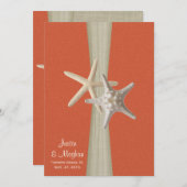 サンセットコーラルアンドスターフィッシュビーチ結婚式 招待状 (正面/裏面)