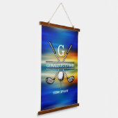 サンセットゴエレガントルフモノグラムデザイン 吊り下げ型タペストリー (傾斜あり)