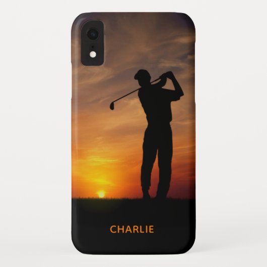 サンセットゴルファー名前をカスタムするの電話ケース Case-Mate iPhoneケース (裏面)