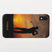 サンセットゴルファー名前をカスタムするの電話ケース Case-Mate iPhoneケース (裏面(横))