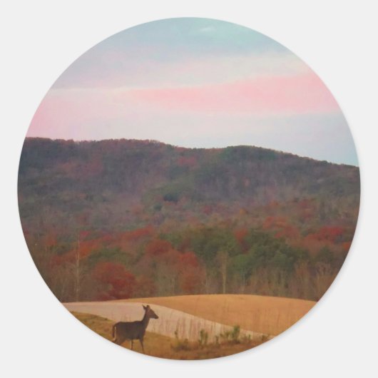 サンセットゴルフコースの鹿 ラウンドシール (正面)