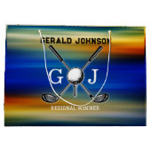 サンセットゴルフモノグラムデザイン ラージペーパーバッグ (裏面)