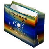 サンセットゴルフモノグラムデザイン ラージペーパーバッグ (正面アングル)