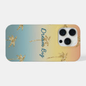 サンセットゴールドラメヤシの木 iPhoneケース (裏面横)