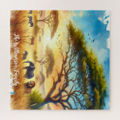 サンセットサファリセレニティアフリカンワイルドライフ ジグソーパズル (横)