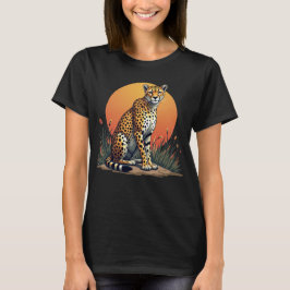サンセットサファリチータグラフィックTシャツ(女性用) Tシャツ