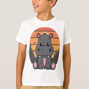 サンセットサファリヒッポTシャツ Tシャツ