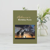 サンセットサファリ野生動物キリンシルエット 招待状 (スタンド正面)