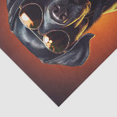 サンセットサム、レザージャケットのバイクもしくは自転車に乗る人ブラックラボ 薄葉紙 (詳細)