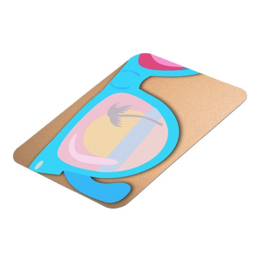 サンセットサングラスクールおもしろいレトロイラストレーション マグネット (左側)