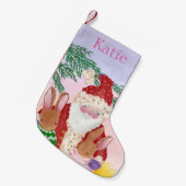 サンセットサンタとブンニー スモールクリスマスストッキング (正面 (吊り時))