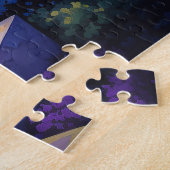 サンセットサントリーニアイランドイラストレーション | トラベルアート ジグソーパズル (側面)